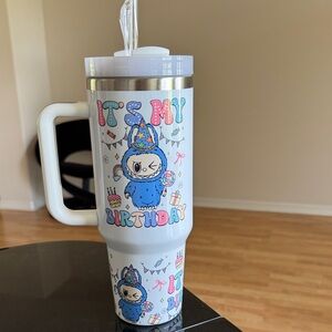 Birthday Themed White Tumbler, Monsters, NEW